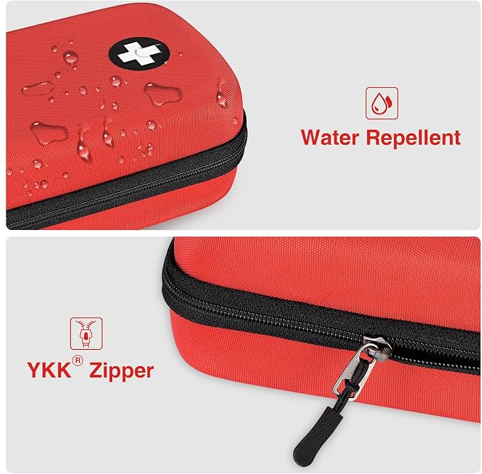 MEDMAX Hard Shell EVA Epipen Medical Carrying Travel Case Holds 3 EpiPens | Shock Absorption Medication Organizer Bag Emergency Medical Pouch for Asthma Inhaler, Allergy Medicine Essentials, Large