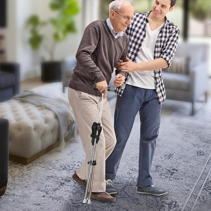 Folding Cane with Seat - Portable Walking Stick, Adjustable Mobility Aid | Lightweight Foldable Crutch Stool with Non-Slip Base, Multifunctional Support Chair for Women, Men, Hiking, Outdoor Travel