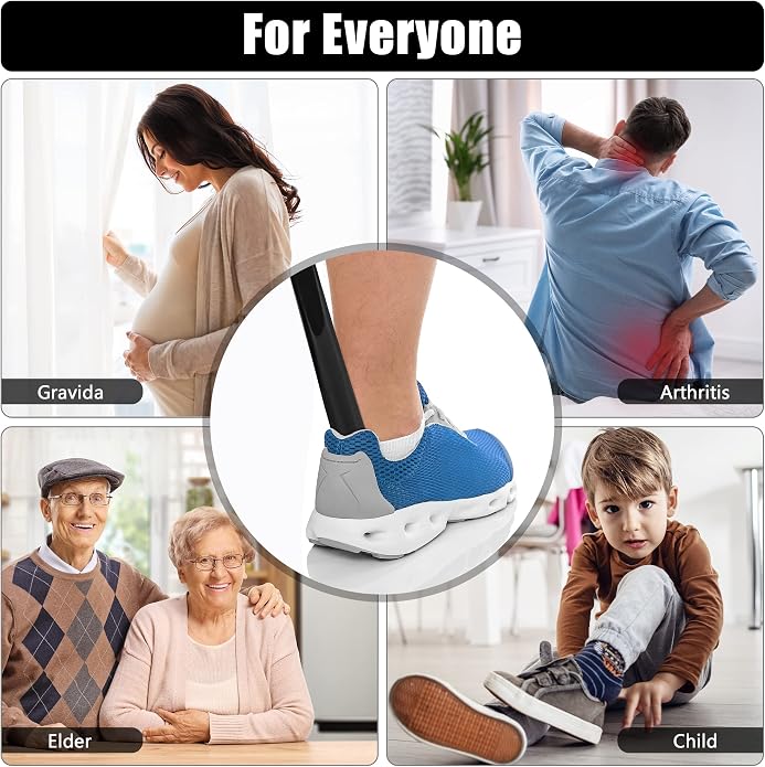 Nextnoid Shoe Horn Long Handle for Seniors - 16.5"-23" Straight & Sturdy Long Shoe Horn for Men, Women & Kids