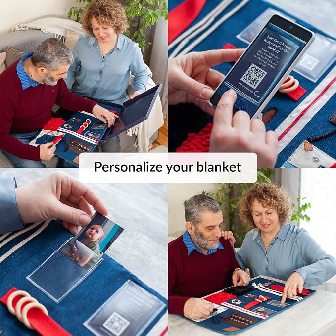 Fidget Blanket for Dementia | Calming & Comforting Activities for Seniors | Products for Elderly | Sensory | Helps with Alzheimer’s, Asperger’s, Autism, Anxiety