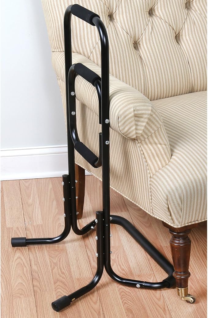 Bandwagon Chair Stand Assist - Portable Bar Helps You Rise from Seated Position - Lift Safety Elderly Assistance Products, Metal, Black