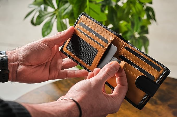 Soft Leather Wallet for Men, Genuine Bifold with Zipper Coin Pocket | Holds Bills, Credit Cards, Coins – RFID Blocking – Stylish, Durable & Practical Leather Wallet for Men