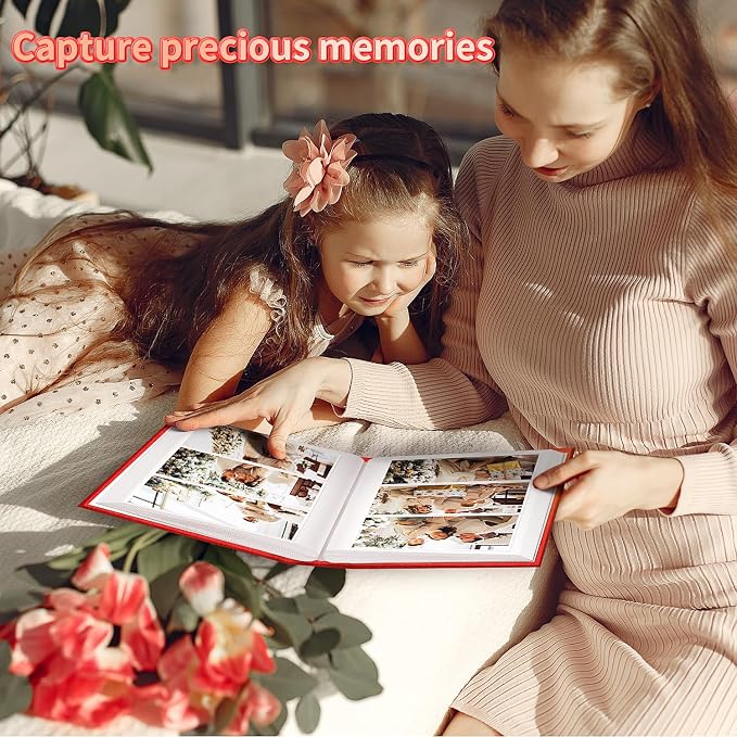 Artfeel Photo Album 4x6 with 1000 Pockets,Slip-in Picture Albums,Linen Cover Memory Book with Front Window,White Page Vertical Photo Book for Wedding,Family,Anniversare,Baby,Vacation