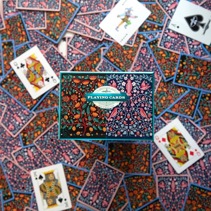 eeBoo Piece & Love: Birds & Flowers Playing Cards - Includes 2 - 52 Card Decks, Traditional Decks with Beautiful Artwork & Gilded Edges