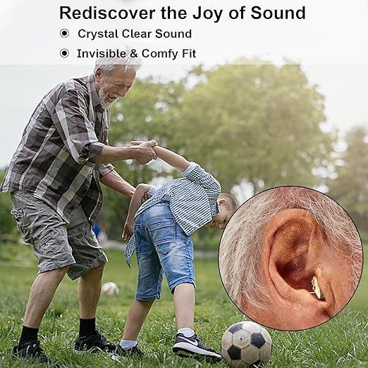 True Hearing Aids for Seniors Not Amplifier- Noise Cancelling, Rechargeable & Invisible with Magnetic Charging Box