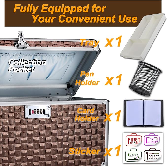 Medicine Lock Box with Code, Secure Multipurpose Locking Box | Portable Combination Storage Lockbox, Childproof Medication Organizer Case, Portable First AidBox with Removable Utility Tray