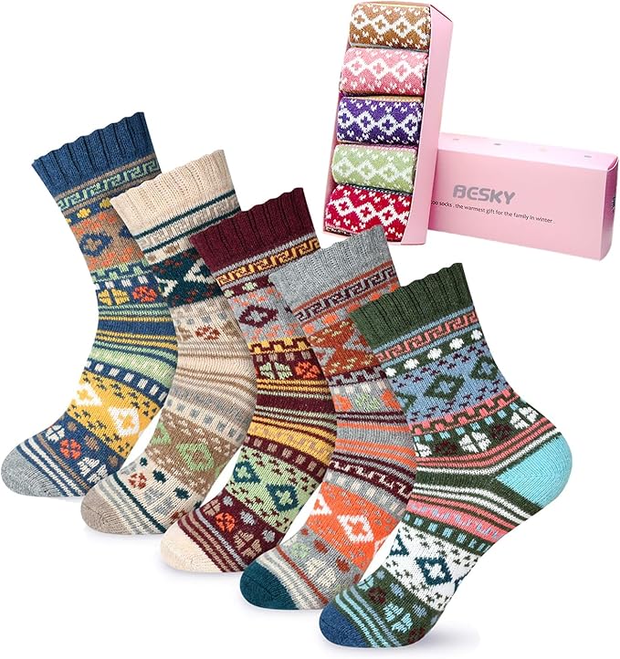 besky Warm Socks for Women Cozy Fuzzy Winter Socks