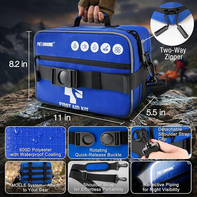 528 PCS Advanced First Aid Kit – Large 6-in-1 Modular Waterproof Well-Organized Emergency Kit for Home, Car, Travel, Camping, Boat & Outdoor
