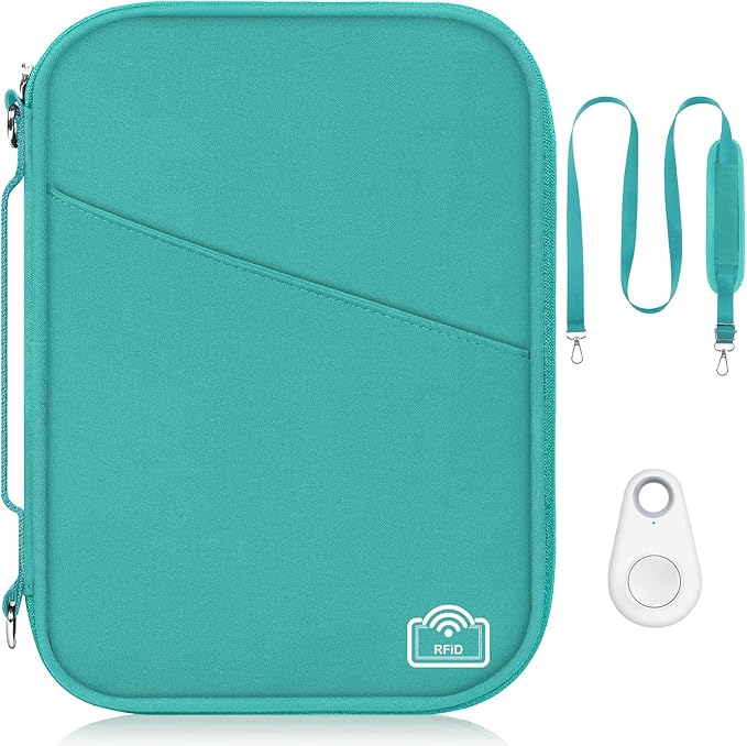 Family Passport Holder for Travel with RFID Blocking, Traveling Essentials Organizer Pouch Bag, Light Passport Wallet for Travel Must Haves Accessories for Women Men