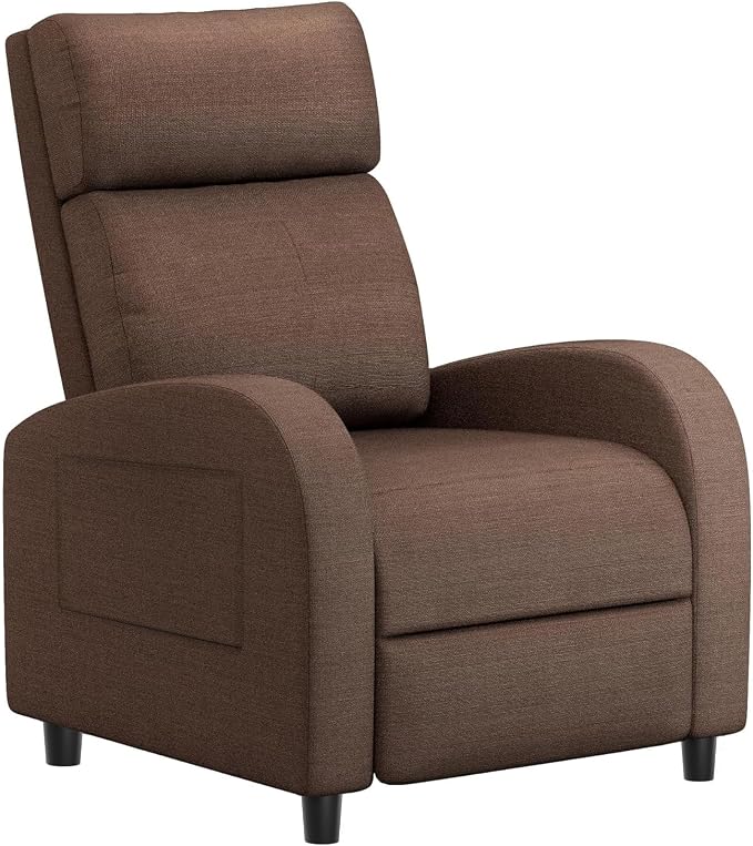 Homall Recliner Chair, Recliner Sofa Fabric for Adults, Brown Recliners | Home Theater Seating with Lumbar Support, Reclining Sofa Chair for Living Room