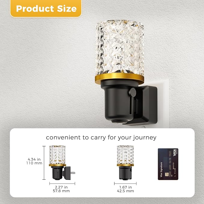 L LOHAS LED Night Light, Dimmable Night Lights Plug into Wall | Automatic Night Lights Plug in, Auto Light Sensor, Adjustable Brightness Amber LED Night Light, Bedroom Hallway Home Decor