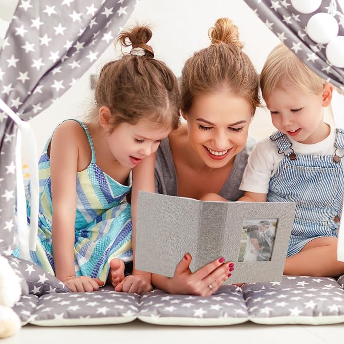 vivinin 2 Pack Photo Album 4x6, Linen Cover Photo Book, Small Photo Album Book for 36 Pockets Hold 72 Pictures, Picture Book for Photos Family Anniversaries Baby Vacations (beige)