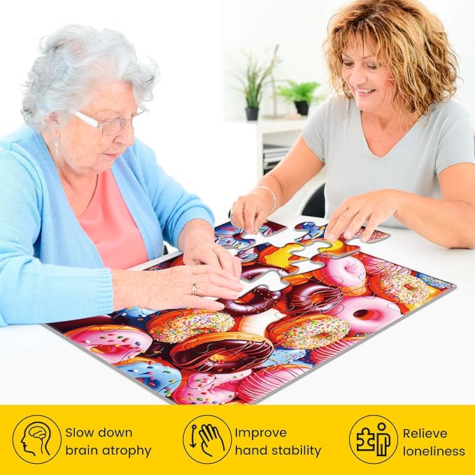 6 Packs 16 Piece Large Piece Jigsaw Puzzle Dementia Alzheimer's Products and Activities for Elderly Seniors Gift Easy Puzzle, Alzheimer's Puzzles Memory Cognitive Games with 6 Storage Bags
