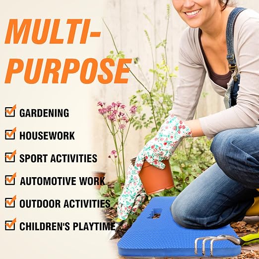 Gardzen 3-Pack Garden Kneeling Pad | EVA Foam Kneeler Pad for Gardening, Baby Bath, Yoga, Pilates, Exercise, 18" x 11" x 1", Blue