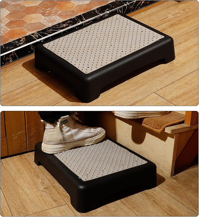 Fotree One Step Stool, Safety Step Platform for Senior ＆ Adults, Non-Slip Mobility Step Platform for Stair, Car, Bed, Chair, Shower, Bathtub, Outdoor, 3.5 Inch High Rise Stairs 440 Lbs Capacity