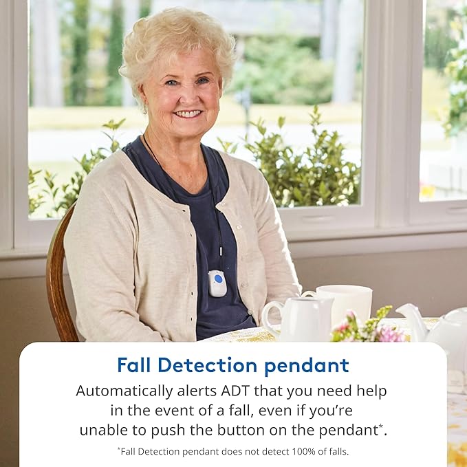 ADT Medical Alert Plus - in-Home Medical Alert System for Seniors - Cellular 4G Coverage, 600ft Pendant Range, Home Temperature Monitoring, 24/7 U.S. Based Monitoring (Fall Detection Pendant)