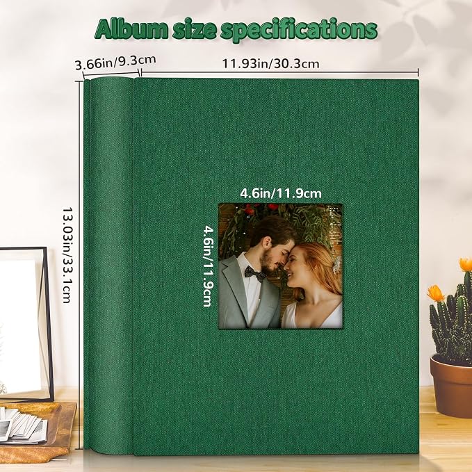 Artfeel Photo Album 4x6 with 1000 Pockets,Slip-in Picture Albums,Linen Cover Memory Book with Front Window,White Page Vertical Photo Book for Wedding,Family,Anniversare,Baby,Vacation