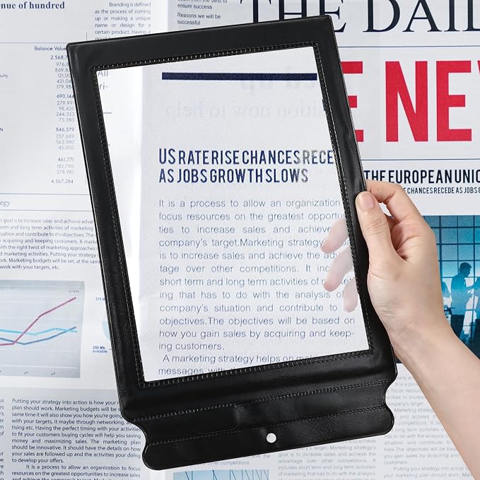 3 X Full Page Magnifier for Reading, Plastic Magnifying Sheet | Lightweight Portable Magnifying Page Fresnel Sheet for Elderly and People with Low Vision Reading(12×7.6 in)