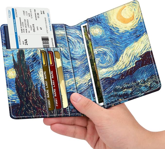 FINTIE Passport Holder, Slim Travel Wallet RFID Blocking Card Case Cover | Passport Cover Protector Essentials with Credit Card Slots, For Women/Men