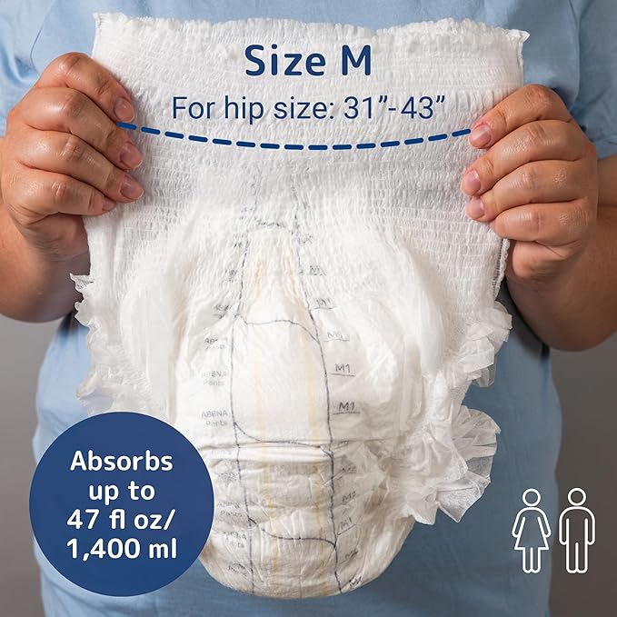 Abena Premium Incontinence Protective Underwear, Abena Pants, Pull-ups, Moderate Absorbency, Level 1, Medium, 90 Count