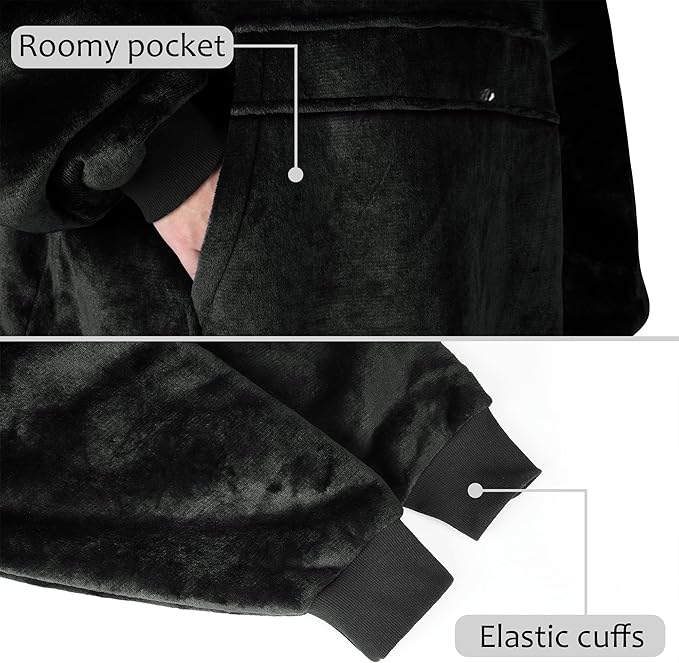 Catalonia Oversized Blanket Hoodie Sweatshirt, Wearable Sherpa Lounging Pullover for Adults Women Men