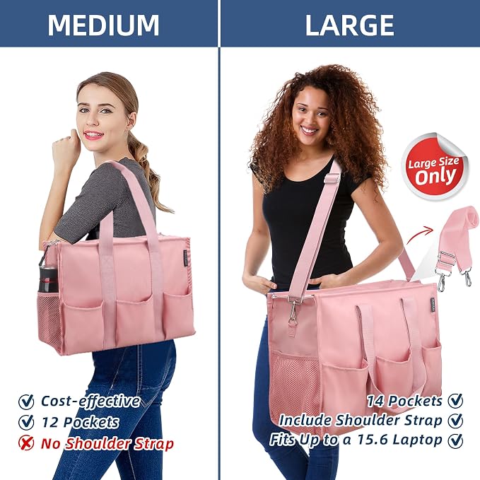 ABAMERICA Nurse Bags for Work Nursing Bag Multiple Pockets Waterproof Organizing Zip Top Clinical Bag for Nursing Students