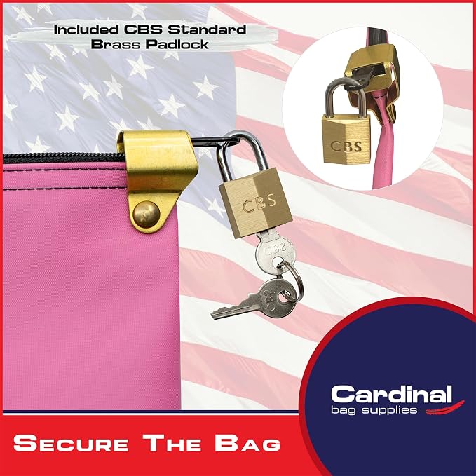 Medication Security Bag with Padlock, Pink | Included 2 Keys, Small Pill Bag, Travel Carry Pouch, Medicine Storage, Made in USA
