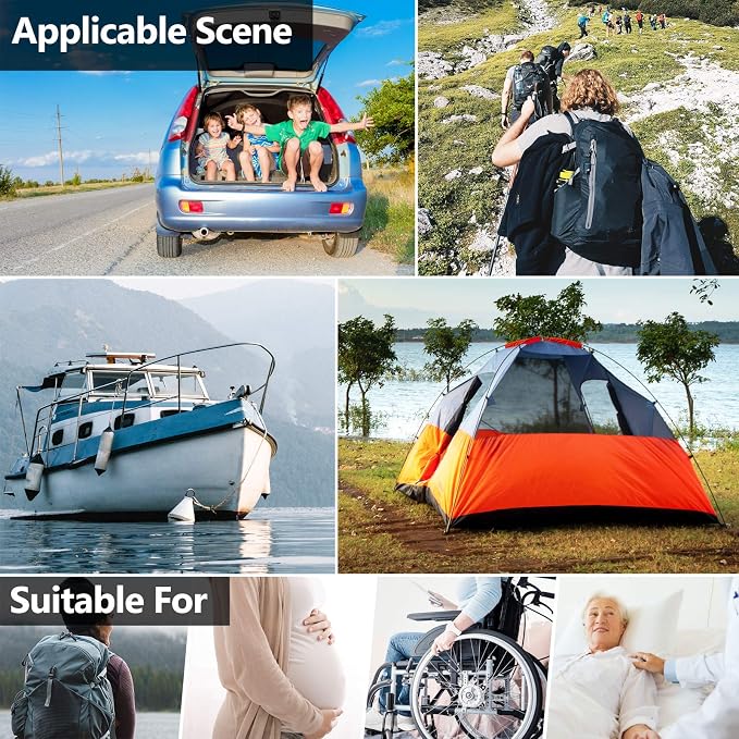 BLIKA U Shaped Portable Toilet for Camping, 400LBS XL Stainless Steel Truck Toilet, Folding Portable Potty for Adults, RoadTrip, Travel, Car