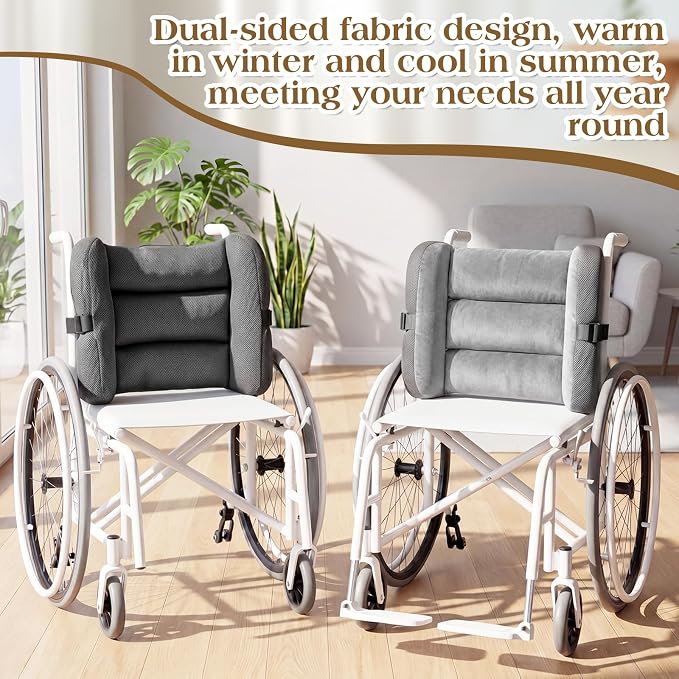 Lateral Support for Wheelchair Back Cushion Pressure Relief Side Support Pads Recliner Wheelchair Lumbar Pillow for Office Chair Back(Dark Gray)