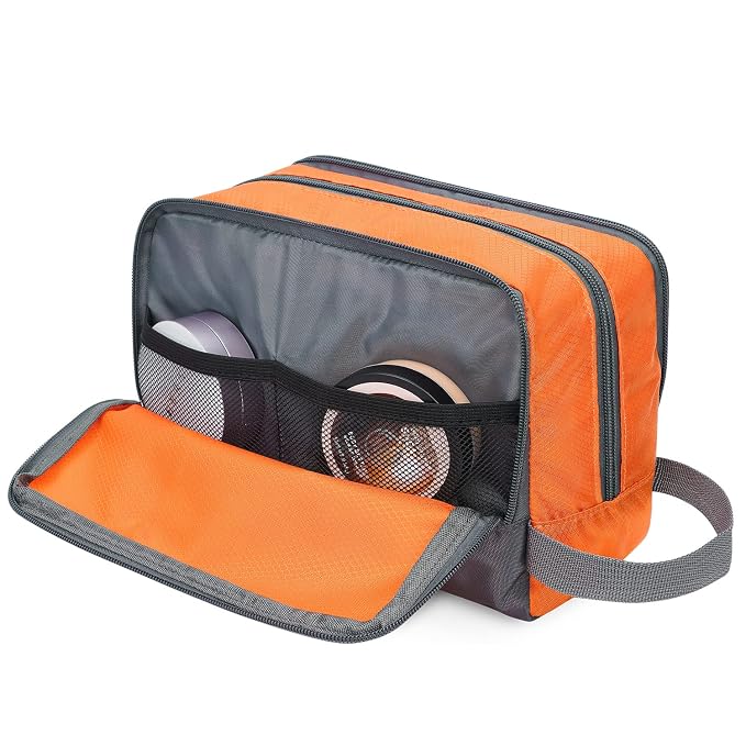 WANDF Travel Toiletry Bag for Men, Small Dopp Kit for Toiletries | Water-Resistant Fabric, Travel Bag for Toiletries, Compact Storage, Shaving Accessories, Weekend Trips