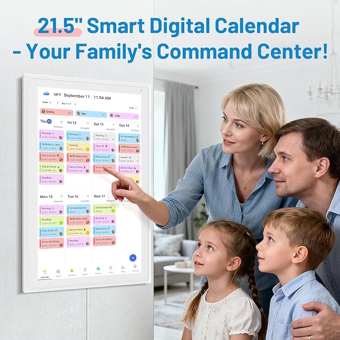 21.5" Smart Wall Calendar 2026 Planner & Chore Chart, Touchscreen