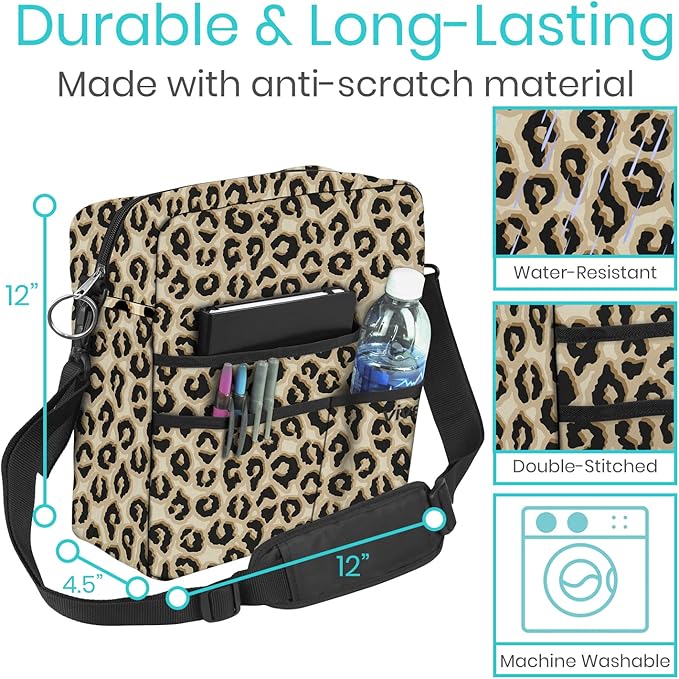 Vive Wheelchair Bag - Machine Washable, Double-Stitched, Water-Resistant Accessory Backpack for Rollators, Wheel Chairs, Walkers - Pouch with XL Pockets & Straps for Quick Installation