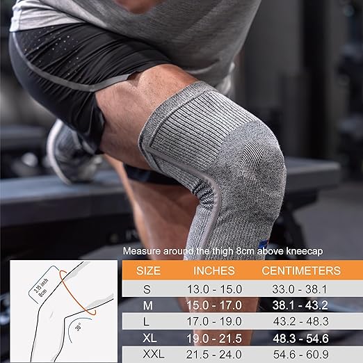 Comforband Premium Recovery Knee Compression Support – Germanium & Bamboo Charcoal Infused Knee Brace for Improved Circulation, Joint Stability, and Pain Relief (Large)