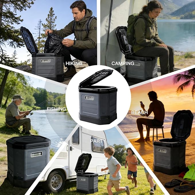 Camping Toilet for Adults - Portable Folding Toilet with Lid,Travel Portable Potty for Adults,Porta Potty Car Portable Potty
