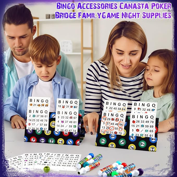 Eersida 1 Pack Bingo Card Holder for Pull Tabs Playing Card Holder Bingo Accessories Canasta Poker Bridge Family Game Night Supplies for Adults (Classic Style)