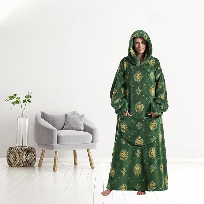 Blanket Hoodie, Long Hooded Blanket Sweatshirt as Birthday Gifts for Women Men, Long Wearable Blanket for Women Men.