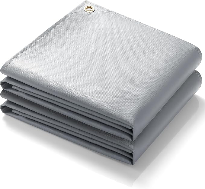 PAWBOSE 4x6ft Welding Blanket, Silicone Coated Fiberglass Fire Blanket for Welding & Cutting - Heavy Duty Fireproof Protection with Storage/Carry Bag for Indoor & Outdoor Use(2 Pack)