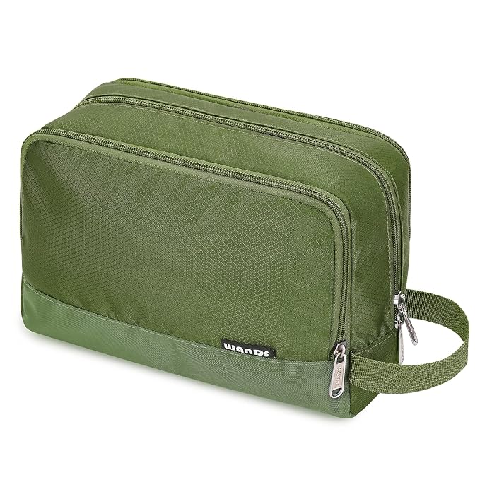 WANDF Travel Toiletry Bag for Men, Small Dopp Kit for Toiletries | Water-Resistant Fabric, Travel Bag for Toiletries, Compact Storage, Shaving Accessories, Weekend Trips