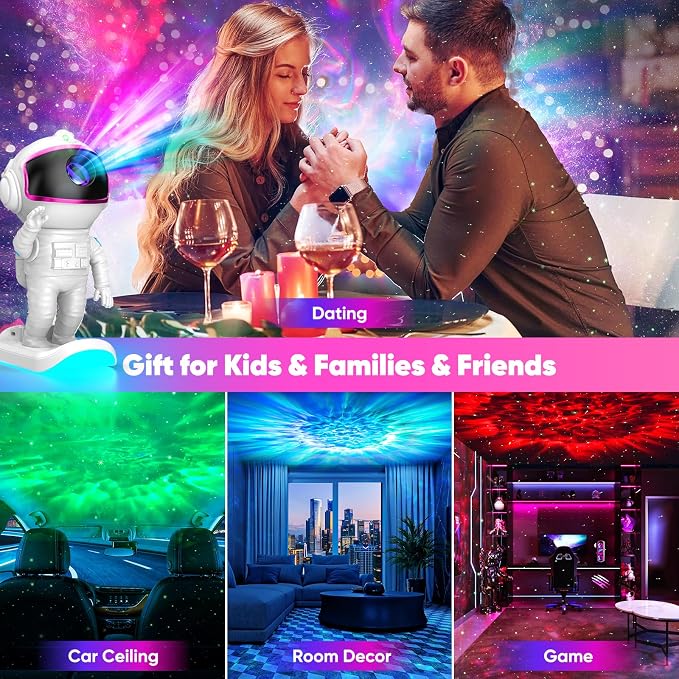 Astronaut Galaxy Projector, Star Projector Night Light with Timer and Remote for Bedroom, Kids Room Decor, Gifts for Adults, Teens, Christmas, Birthday (Pink)