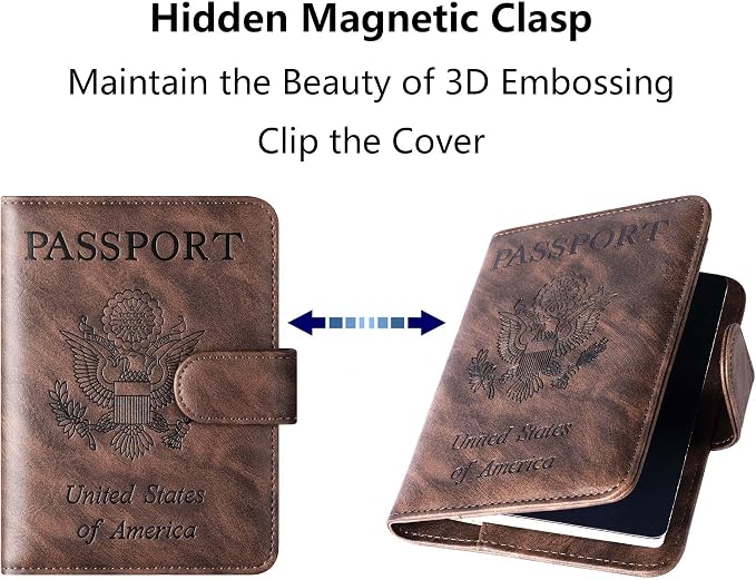 LOHASLIFE Airtag Passport Holder for Travel Essentials, Passport Cover | Wallet, Leather Rfid Blocking Card Case, Travel Accessories, Vacation Luggage Must Haves, for Men Women