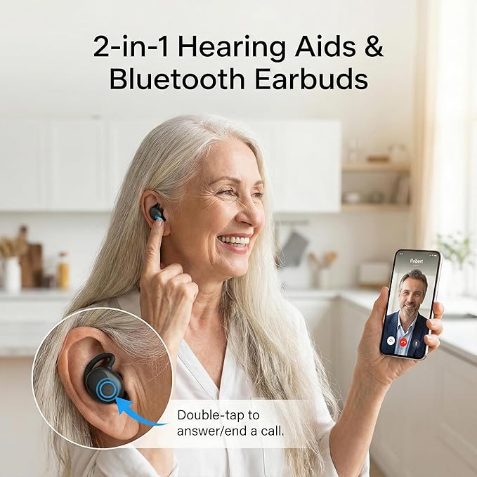 Hearing Aids for Seniors, Hearing Amplifiers with App Control, Rechargeable Hearing Aids for Adults, 16 Channel, Noise Reduction, OTC Hearing Aids for Mild to Moderate Hearing Loss