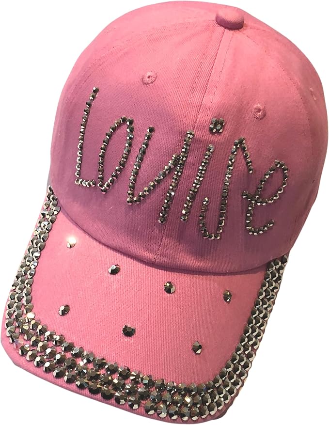Popfizzy Bedazzled Hat for Women, Rhinestone Denim Hat, Fun Adult Bling Hats, Birthday Gifts for Women, Adjustable, One Size