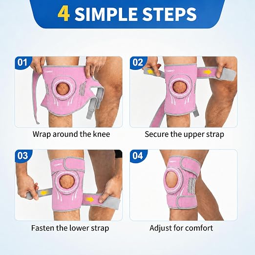 CAMBIVO ELITE Knee Brace with Side Stabilizers & Open Patella Gel Pad — Adjustable Support for Meniscus, Arthritis, ACL, MCL Recovery, Knee Support for Men and Women - Please Check Size Chart