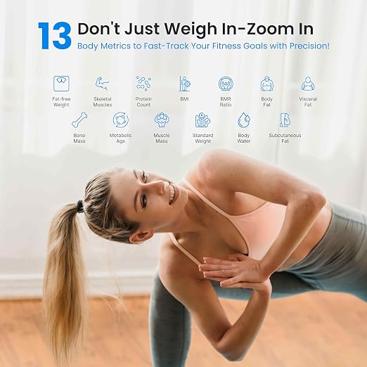 Digital Scale for Body Weight, Black BMI Scale with App Sync, Weight Capacity Up to 396 lbs, Tempered Glass Design