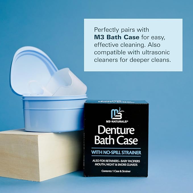 Retainer Cleanser Tablets Invisalign Cleaner, Removes Odors Discoloration Stains and Plaque 4 Month Supply Denture Cleansers Retainers Mouth Guards Denture Bath Mint by M3