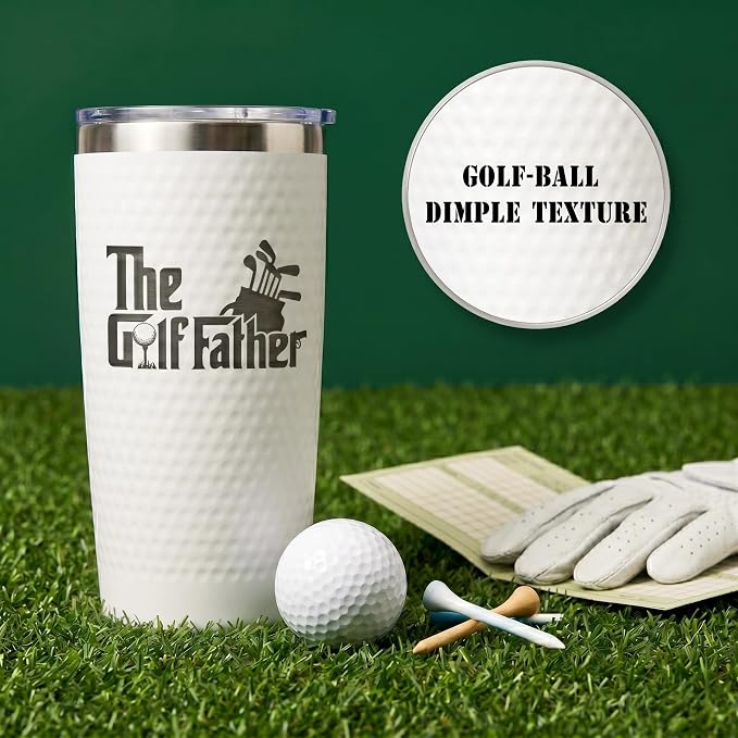 Golf Gifts for Men - Dad Golf Gifts, Cool Golfing Cup for Golfer, Funny Fathers Day Christmas Birthday Golf Gifts from Daughter Son Kids - The Golf Father, 20oz Insulated Dad Tumbler Mug Accessories