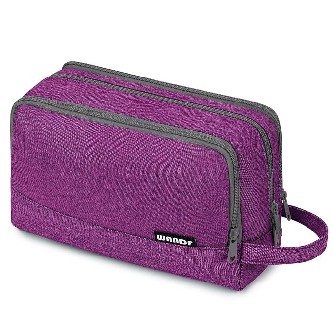 WANDF Travel Toiletry Bag for Men, Small Dopp Kit for Toiletries | Water-Resistant Fabric, Travel Bag for Toiletries, Compact Storage, Shaving Accessories, Weekend Trips