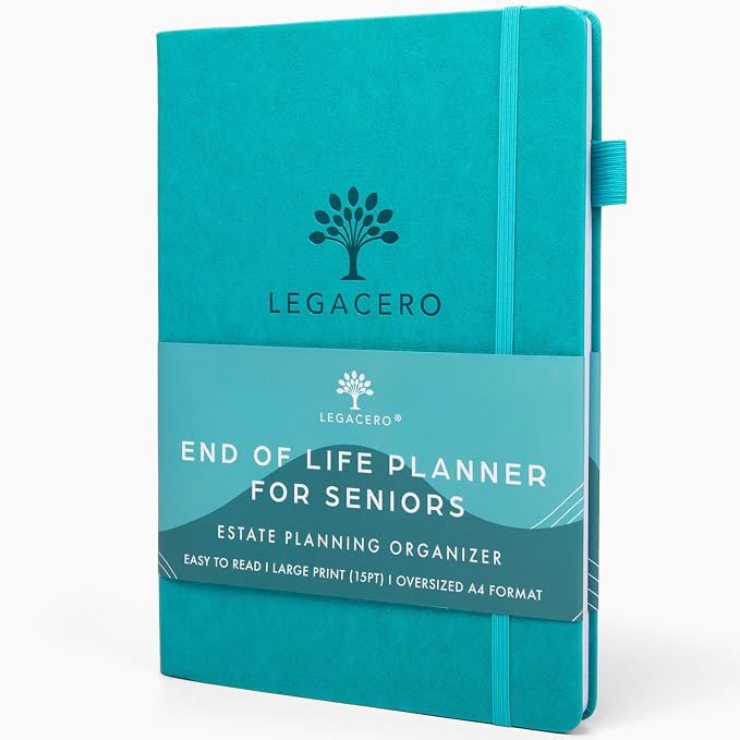 End of Life Planner for Seniors - Guided Estate Planning Organizer for Next of Kin. Large What To Do When I’m Gone Book and Important Document Organizer to Share with Your Executor (Lake Green)