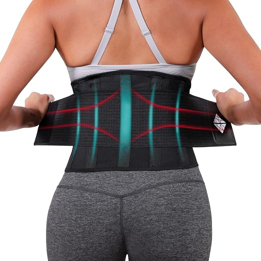 Ultra Thin Adjustable Back Brace for Men & Women - Flexible Supportive Lower Back Pain Relief with Breathable Dual-Tension Straps & Industrial Grip for Sciatica, Scoliosis, Herniated Disc, XXL