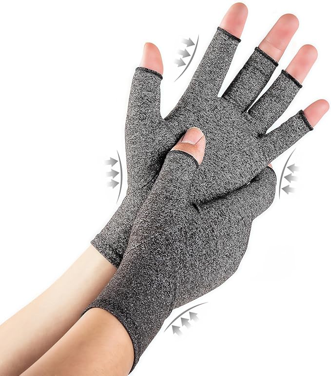 Arthritis Gloves for Women for Pain, Men and Women Fingerless Compression Wrap for Hand Pain and Osteoarthritis Compression Gloves Women,S,Grey